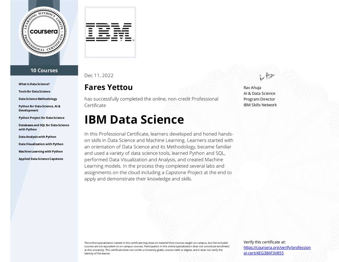 IBM Data Science Specialization